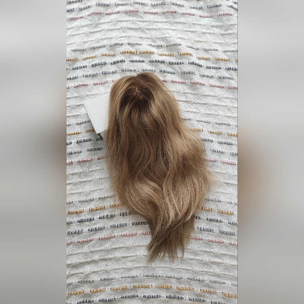 Blonde 100% human hair wig kosher dark roots silk top Sayar wigs